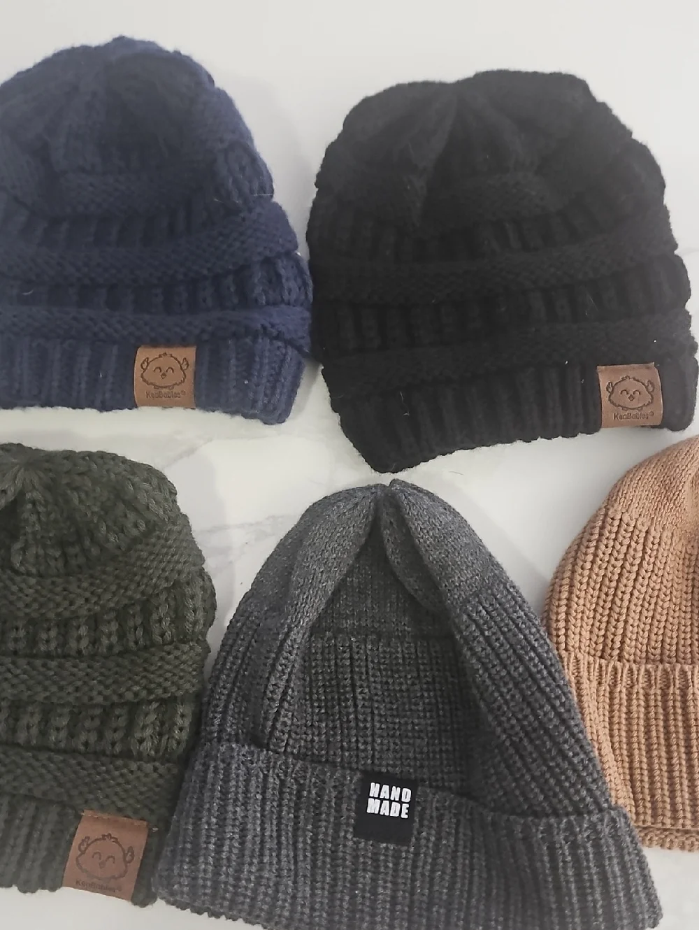Baby Ribbed Knit Beanie - Black, Navy, Gray, Olive, Tan Size 6 To 12 Months
